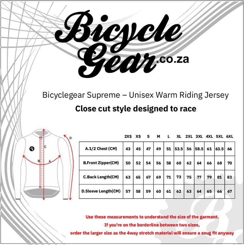 Unisex Warm Cycling Jersey - Barcode