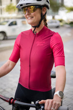 Ladies Cycling Jersey - Wine Red